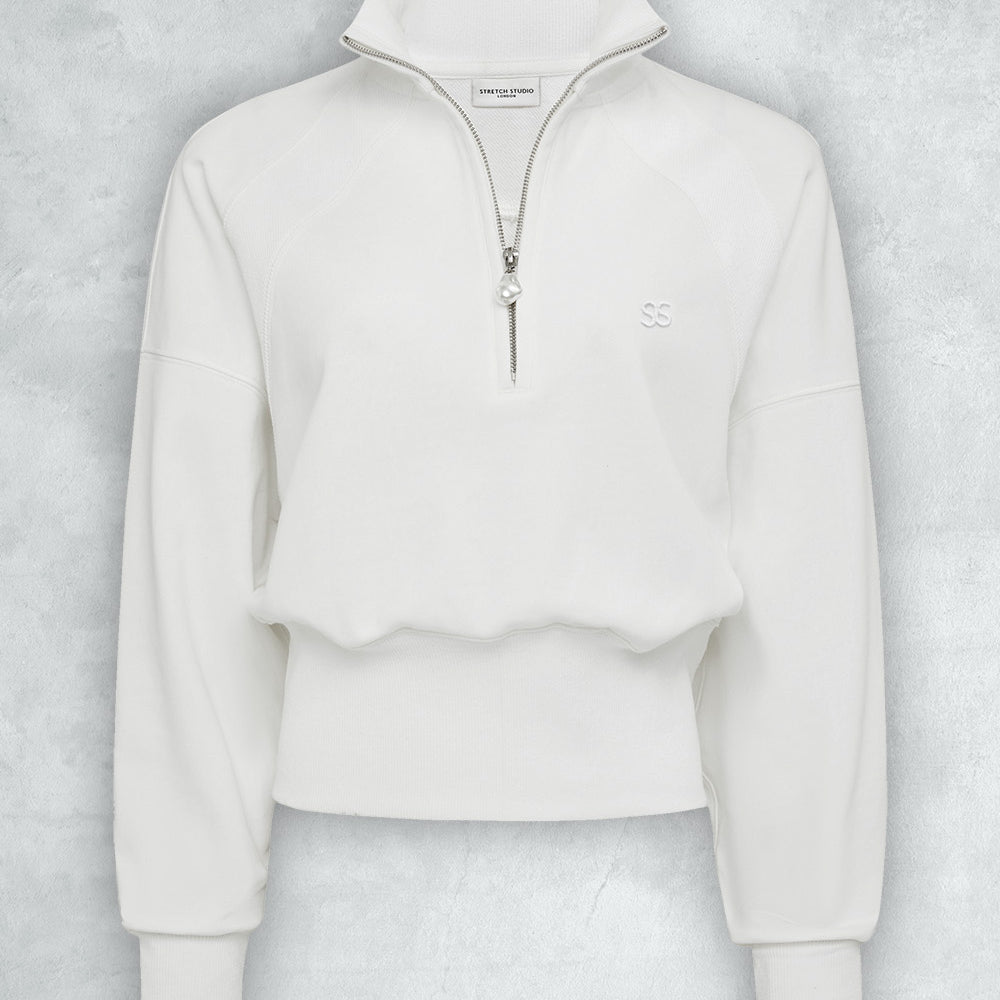 Petersham - Pearl 1/2 Zip Cropped Sweatshirt